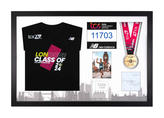 London Marathon 2023 - Medal / Photo / BIB / Shirt Frame