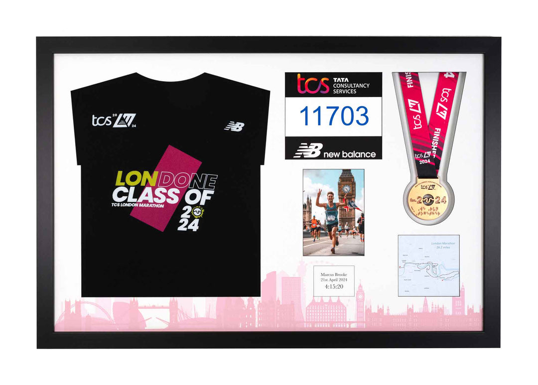 London Marathon 2023 - Medal / Photo / BIB / Shirt Frame