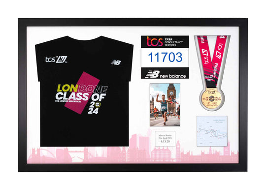 London Marathon 2023 - Medal / Photo / BIB / Shirt Frame
