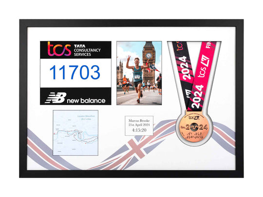 London Marathon 2024 - Medal / Photo / BIB Frame