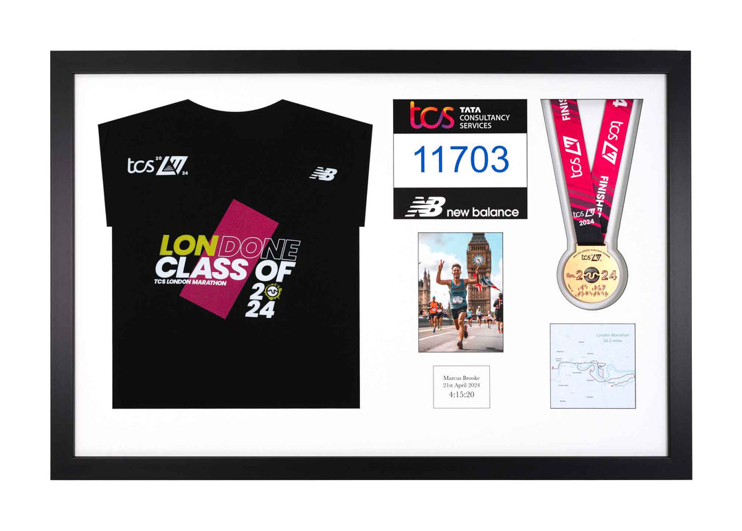 London Marathon 2023 - Medal / Photo / BIB / Shirt Frame