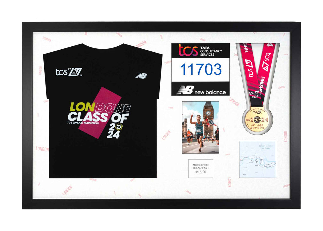 London Marathon 2025 - Medal / Photo / BIB / Shirt Frame