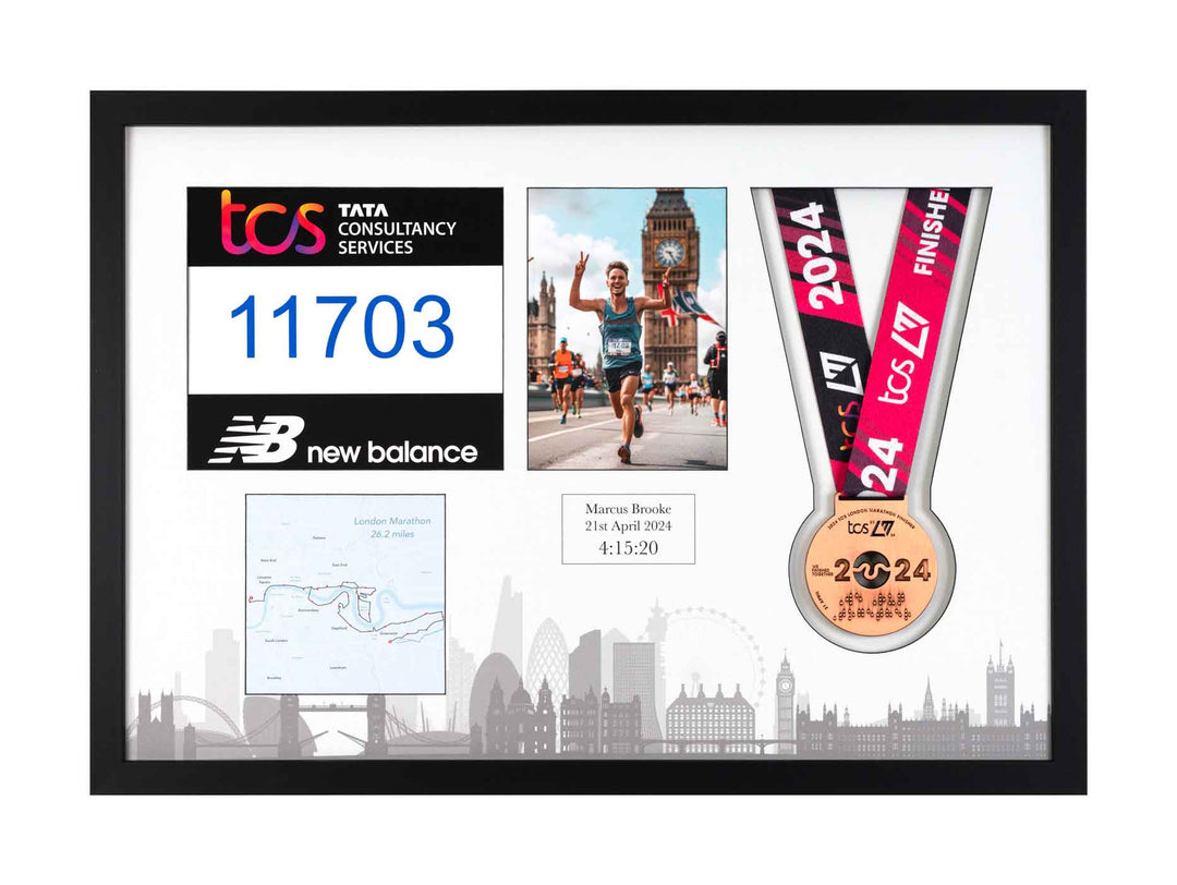 London Marathon 2023 - Medal / Photo / BIB Frame