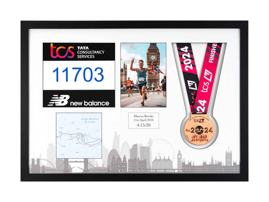 London Marathon 2023 - Medal / Photo / BIB Frame