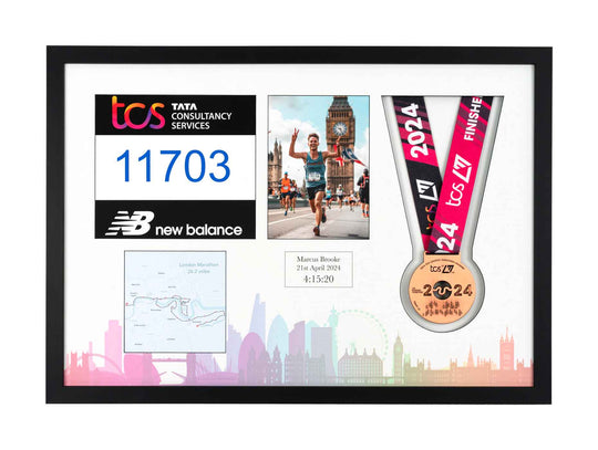 London Marathon 2023 - Medal / Photo / BIB Frame