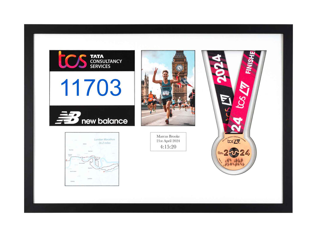 London Marathon 2024 - Medal / Photo / BIB Frame