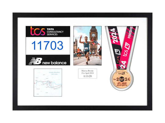 London Marathon 2024 - Medal / Photo / BIB Frame