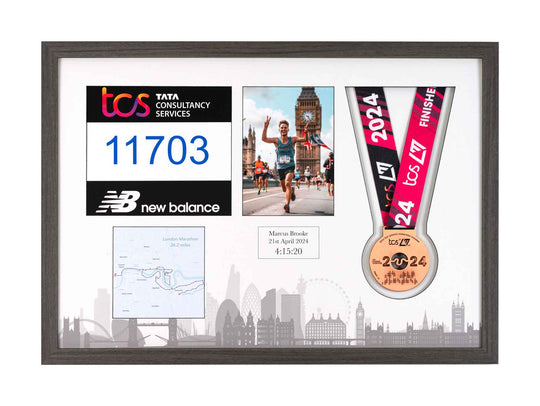 London Marathon 2024 - Medal / Photo / BIB Frame
