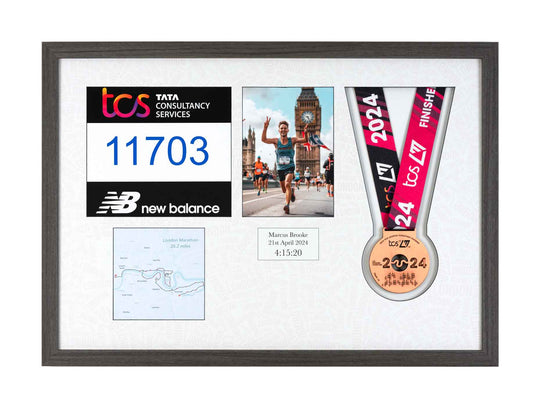 London Marathon 2023 - Medal / Photo / BIB Frame