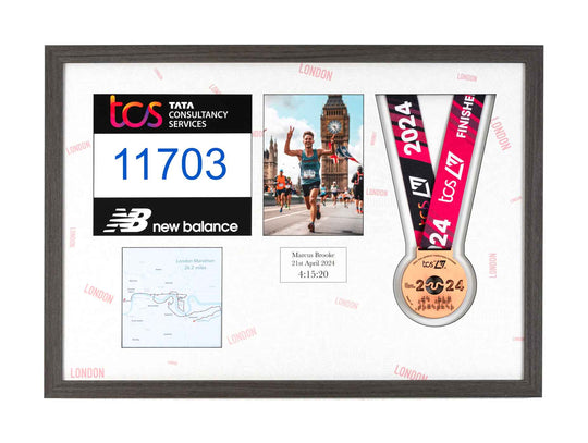 London Marathon 2024 - Medal / Photo / BIB Frame
