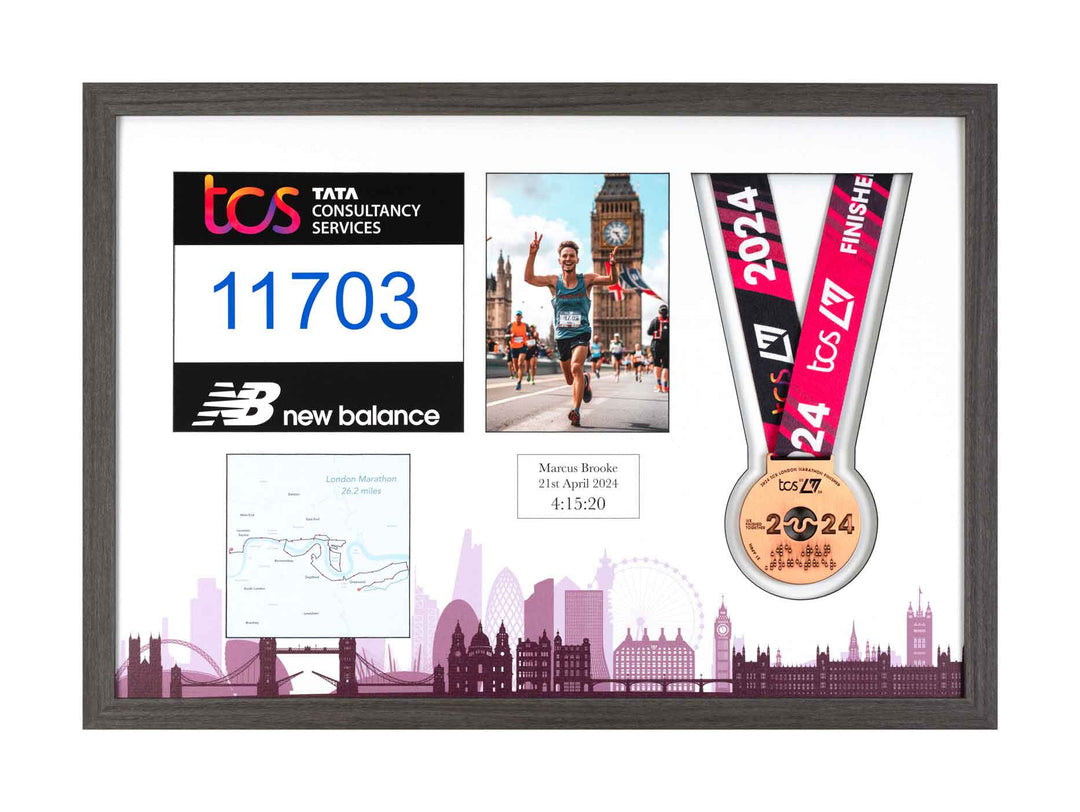London Marathon 2024 - Medal / Photo / BIB Frame