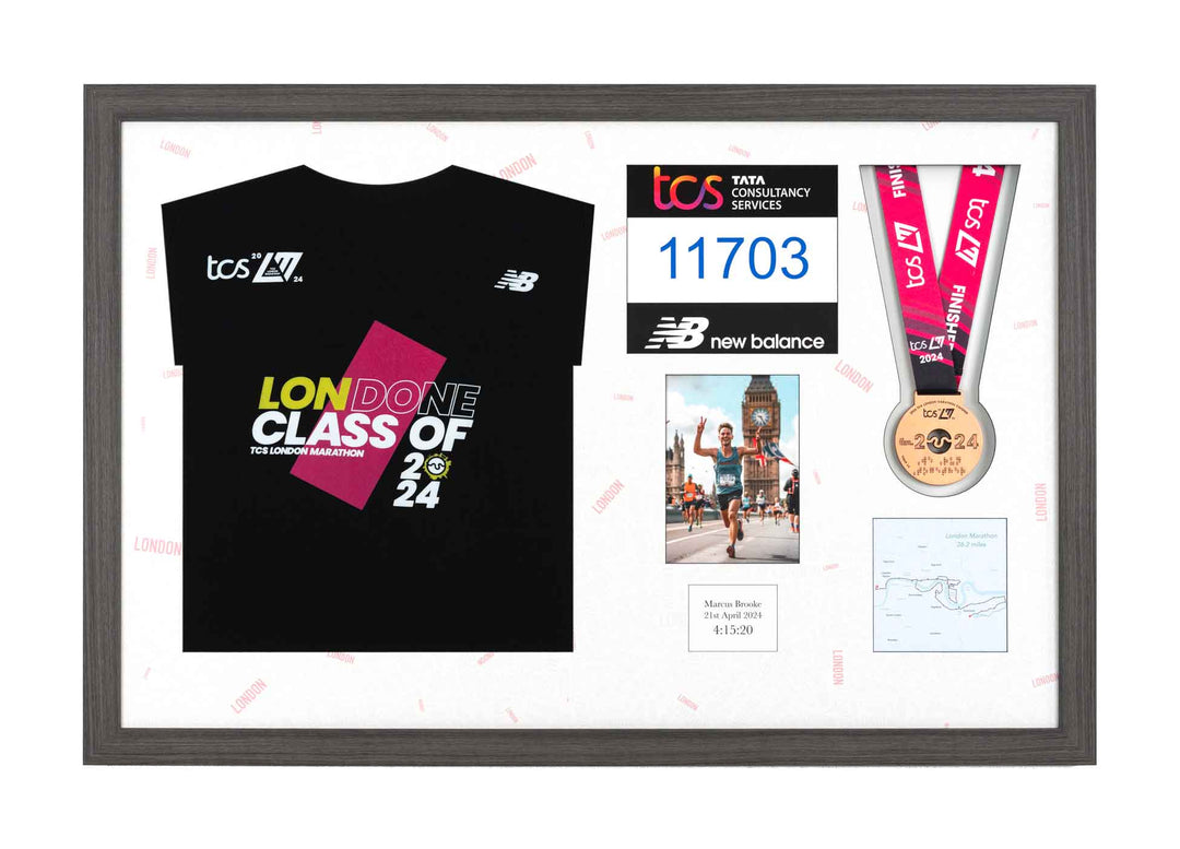 London Marathon 2023 - Medal / Photo / BIB / Shirt Frame