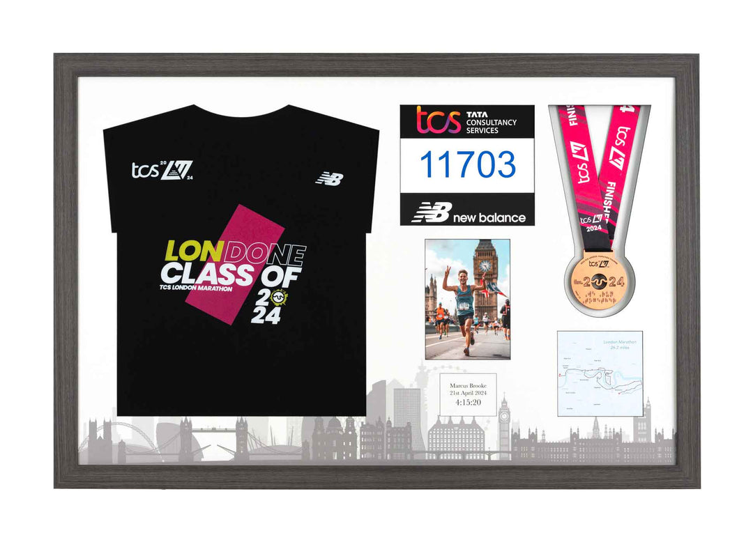London Marathon 2023 - Medal / Photo / BIB / Shirt Frame