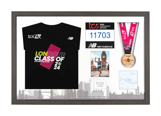 London Marathon 2023 - Medal / Photo / BIB / Shirt Frame