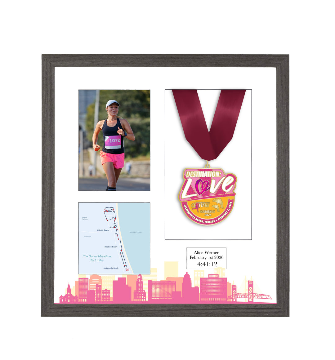Donna Jacksonville Marathon 2026 - Medal & Photo Frame