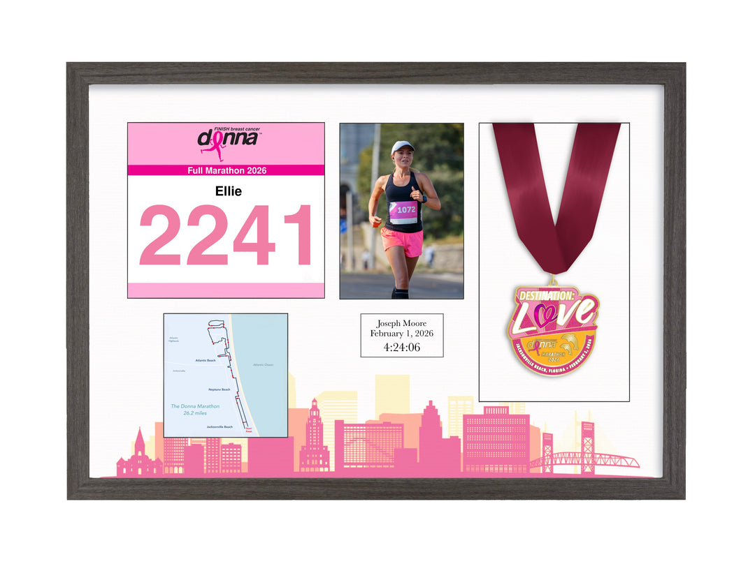 Donna Jacksonville Marathon 2026 - Medal / Photo / BIB Frame