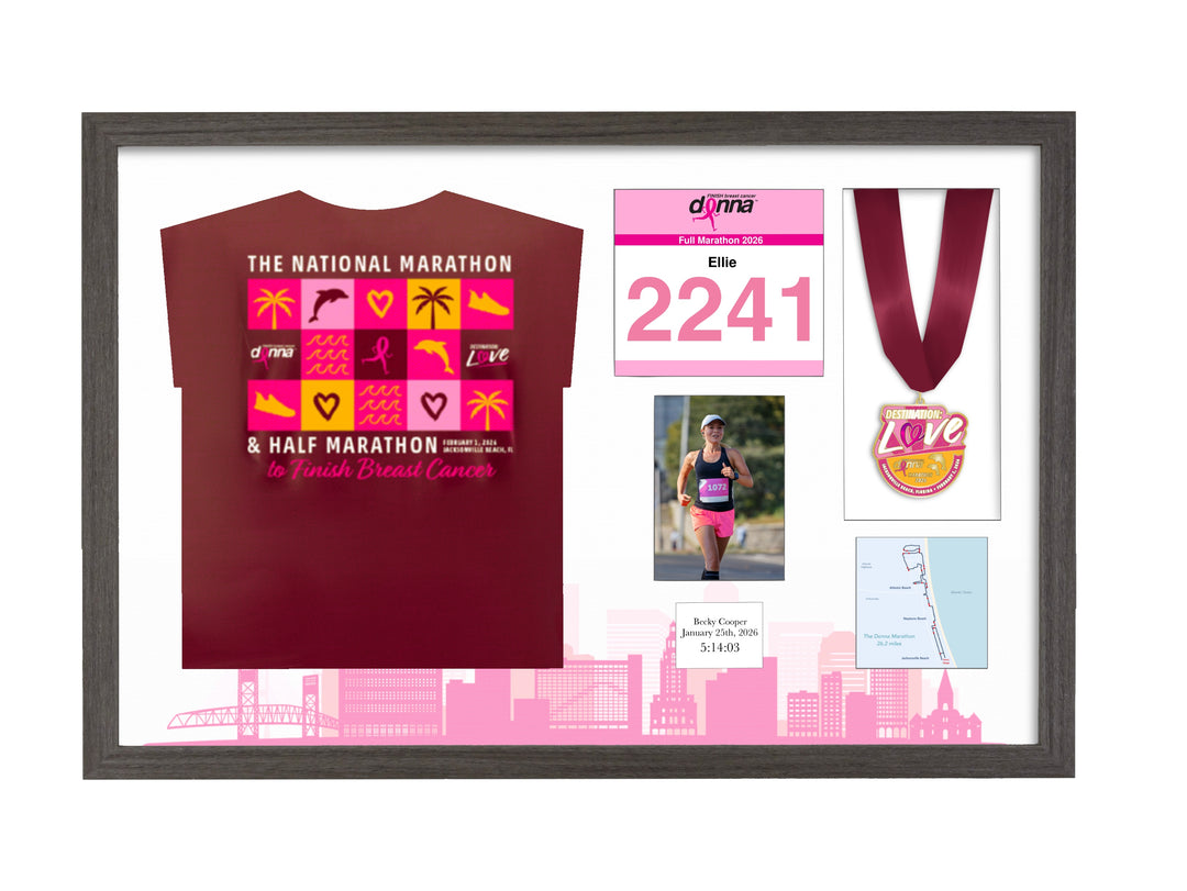 Donna Jacksonville Marathon 2026 - Medal / Photo / BIB / Shirt Frame