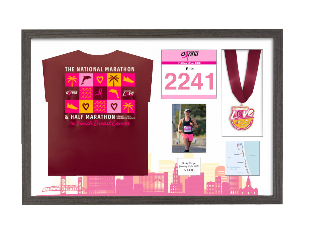 Donna Jacksonville Marathon 2026 - Medal / Photo / BIB / Shirt Frame