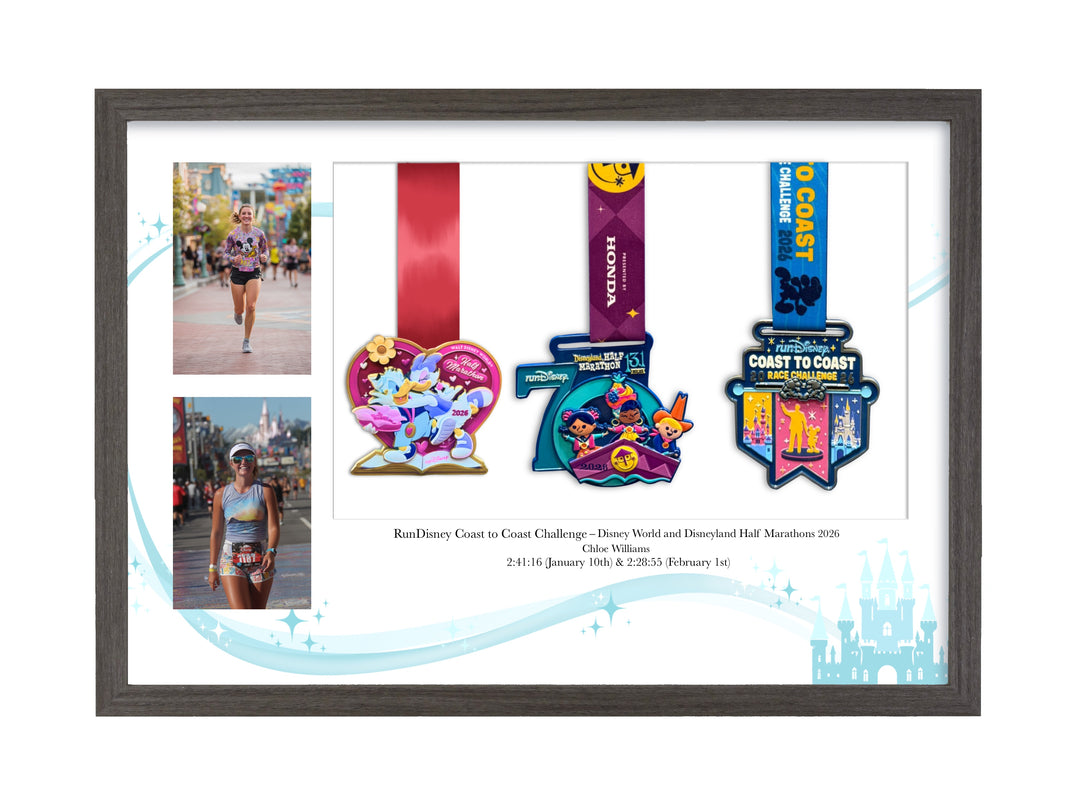 Disneyland Coast to Coast Challenge Marathon 2026 - Medal / Photo frame display