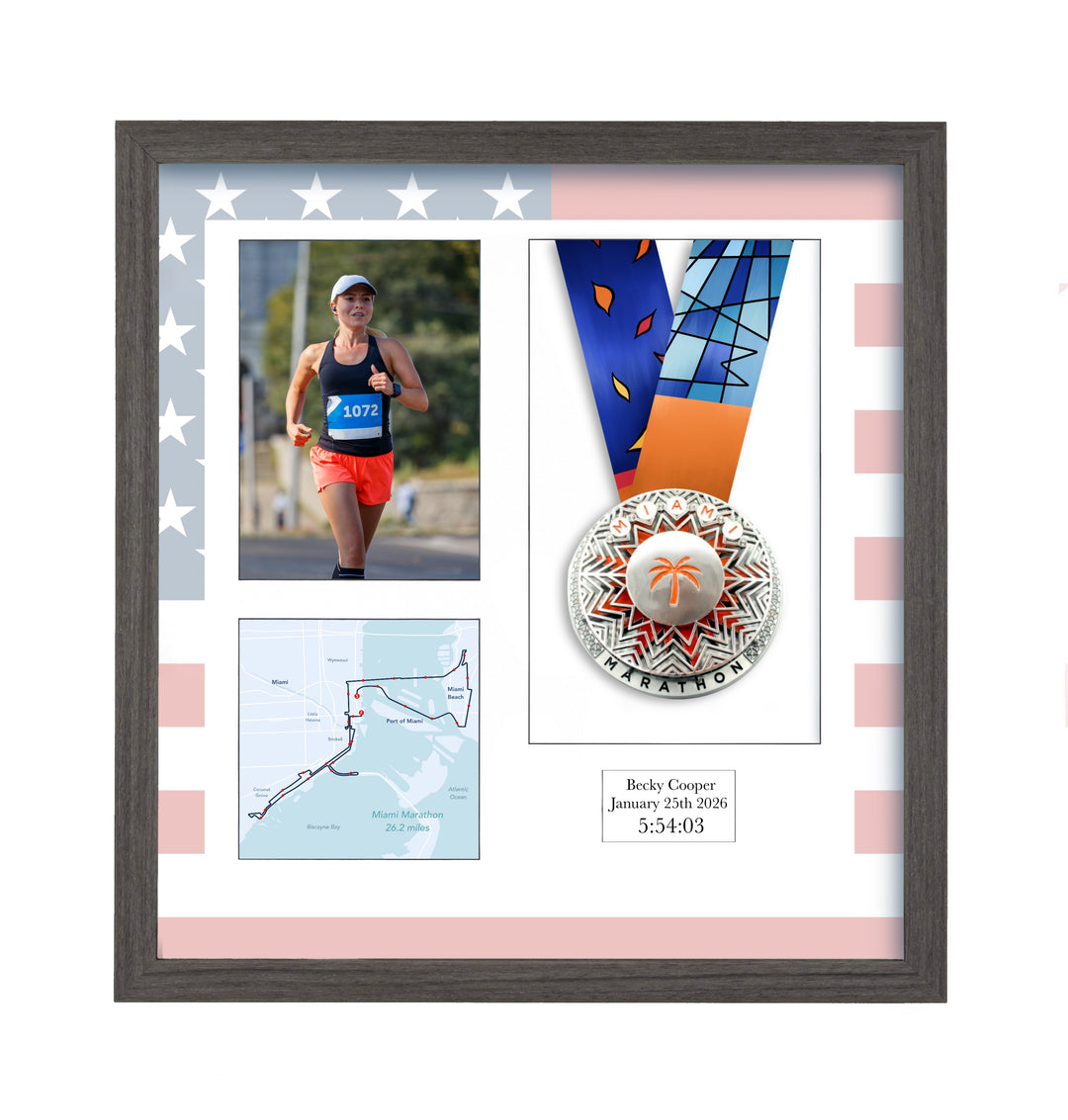 Miami Marathon 2026 - Medal & Photo Frame
