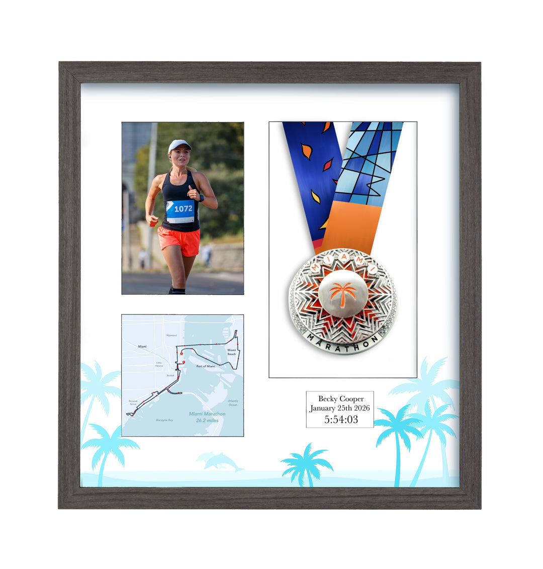Miami Marathon 2026 - Medal & Photo Frame