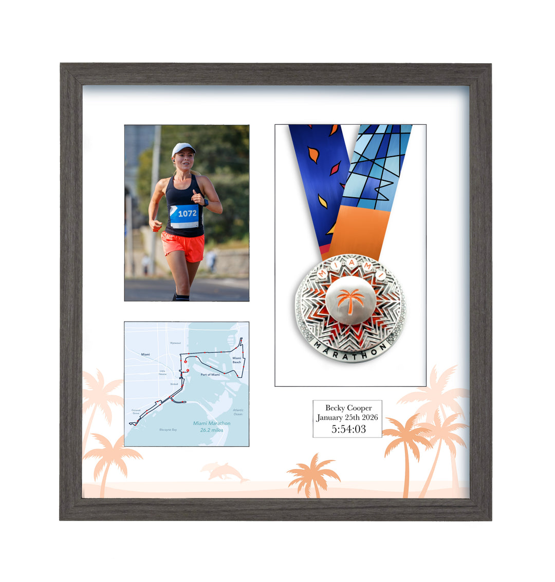 Miami Marathon 2026 - Medal & Photo Frame