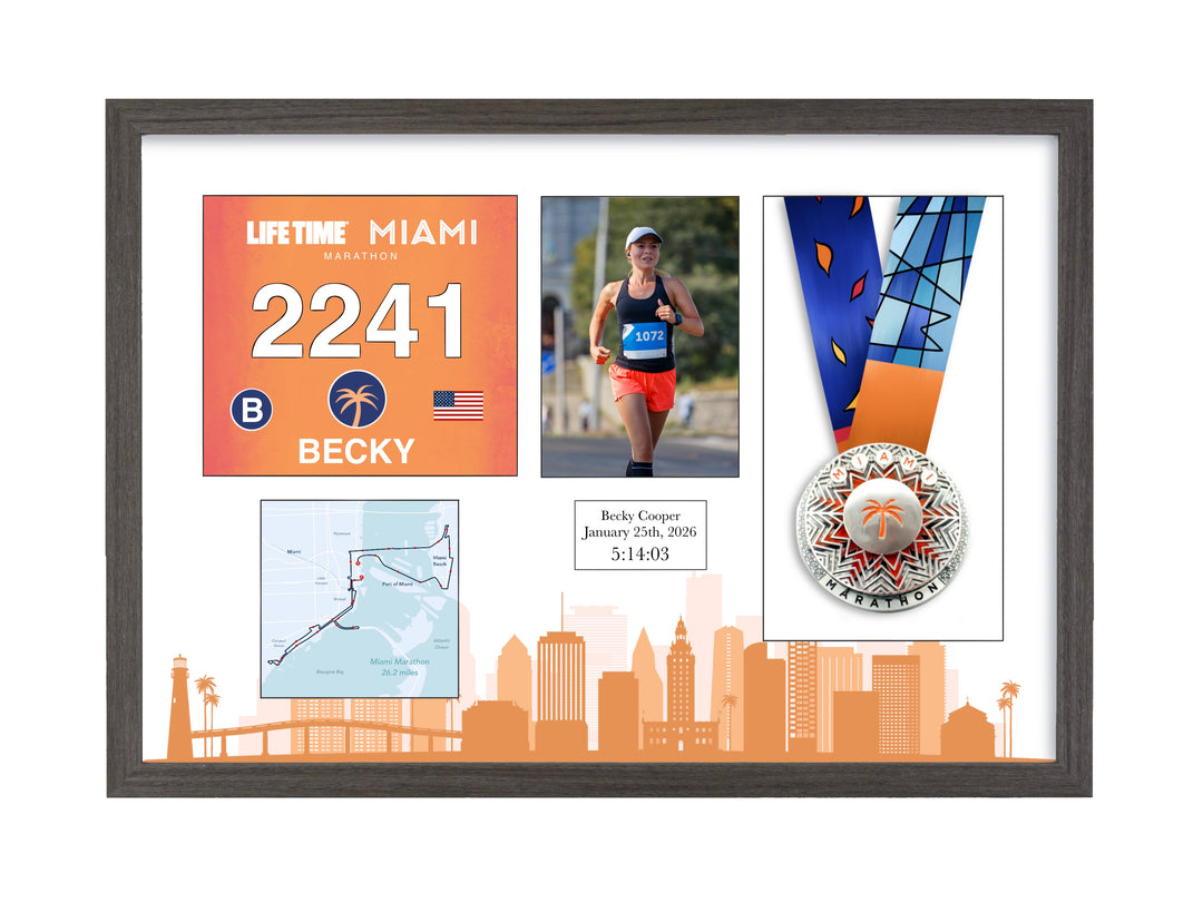 Miami Marathon 2026 - Medal / Photo / BIB Frame
