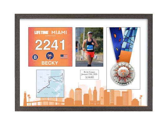 Miami Marathon 2026 - Medal / Photo / BIB Frame