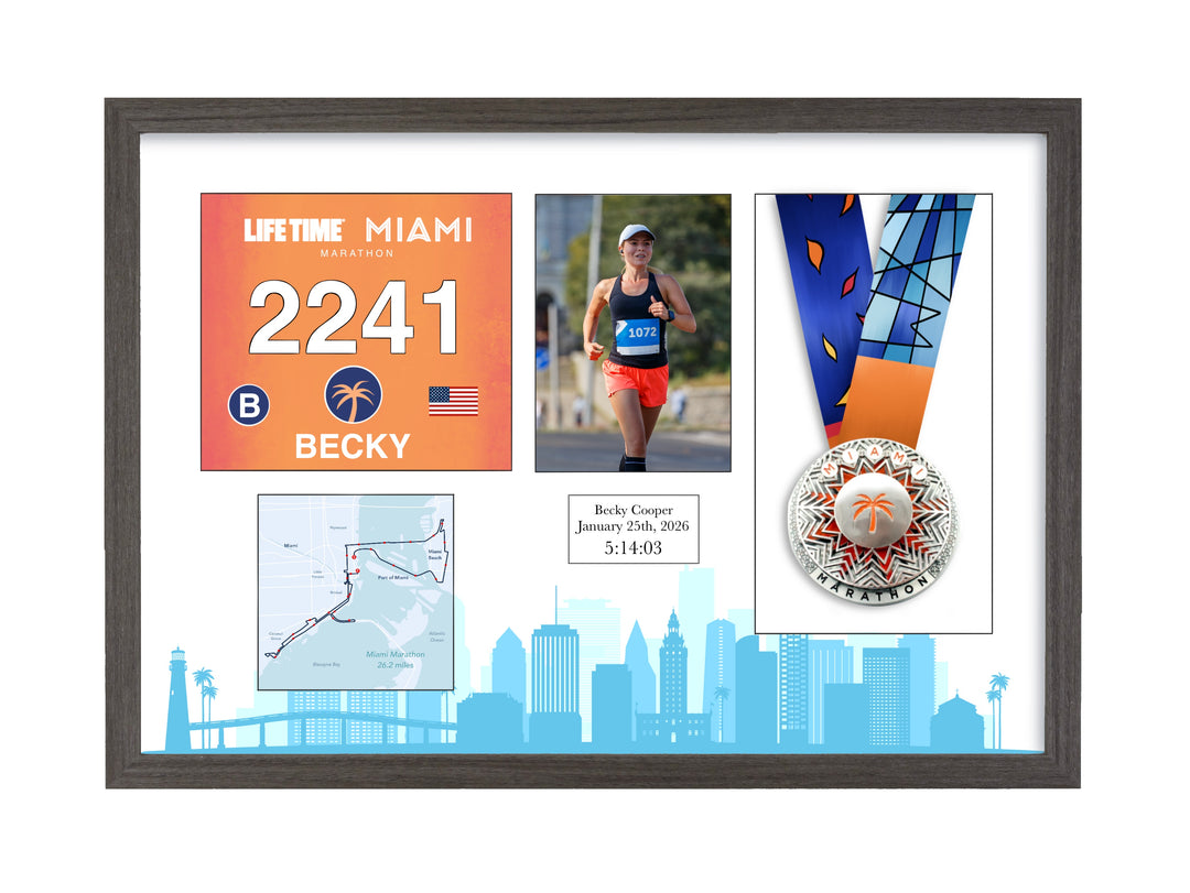 Miami Marathon 2026 - Medal / Photo / BIB Frame