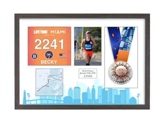 Miami Marathon 2026 - Medal / Photo / BIB Frame