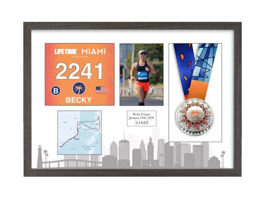 Miami Marathon 2026 - Medal / Photo / BIB Frame