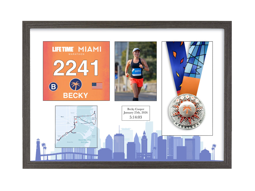 Miami Marathon 2026 - Medal / Photo / BIB Frame