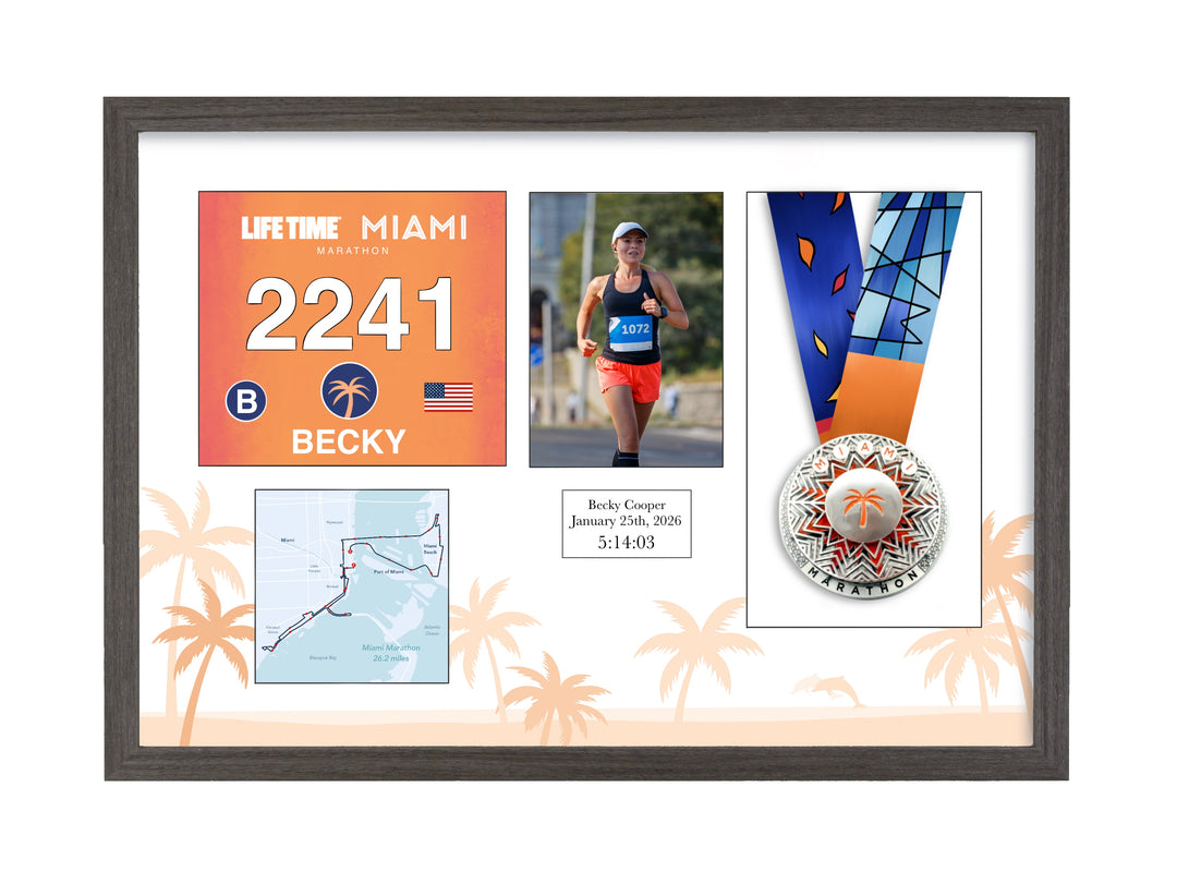 Miami Marathon 2026 - Medal / Photo / BIB Frame