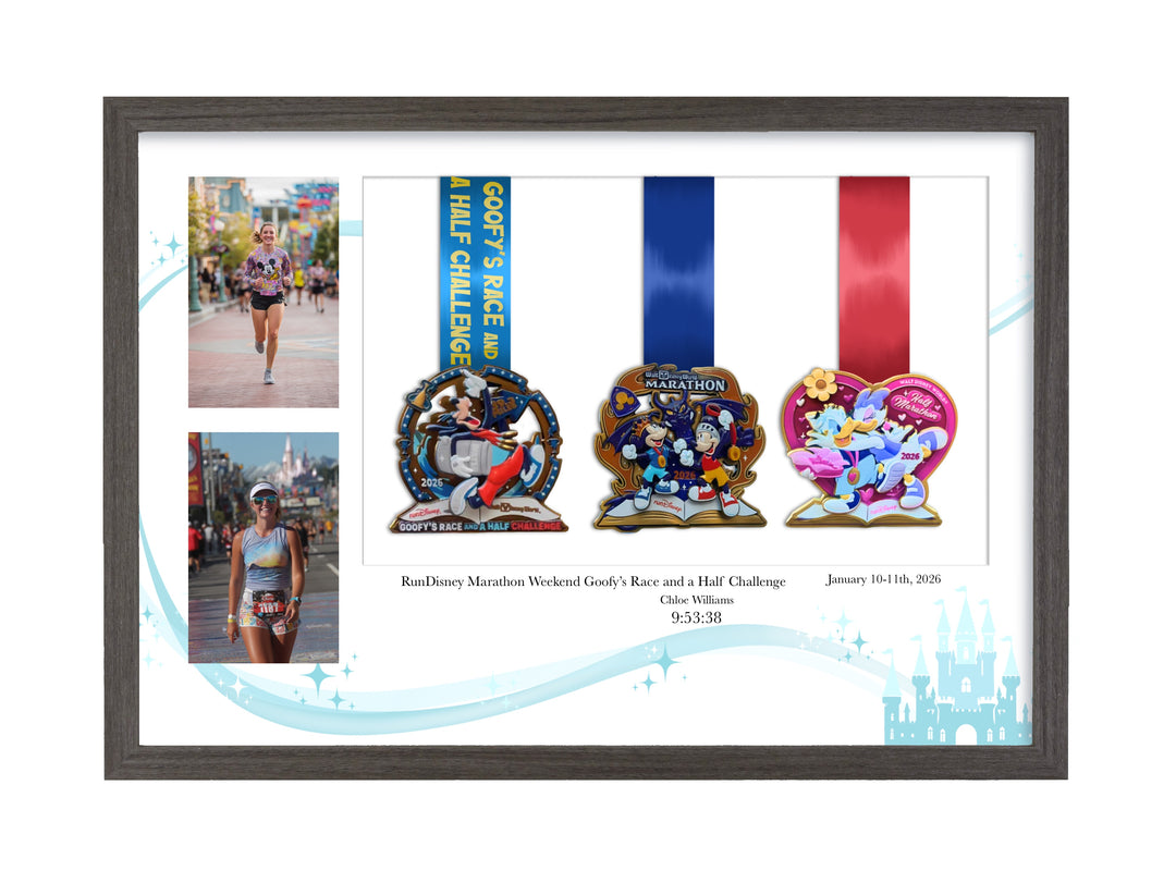 RunDisney Marathon Weekend Goofy Challenge 2026 - Medals and Photo Frame