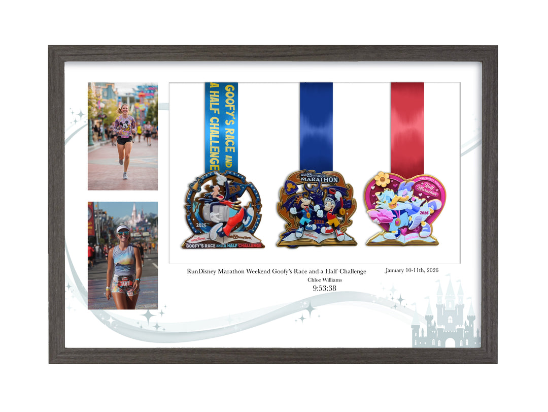 RunDisney Marathon Weekend Goofy Challenge 2026 - Medals and Photo Frame