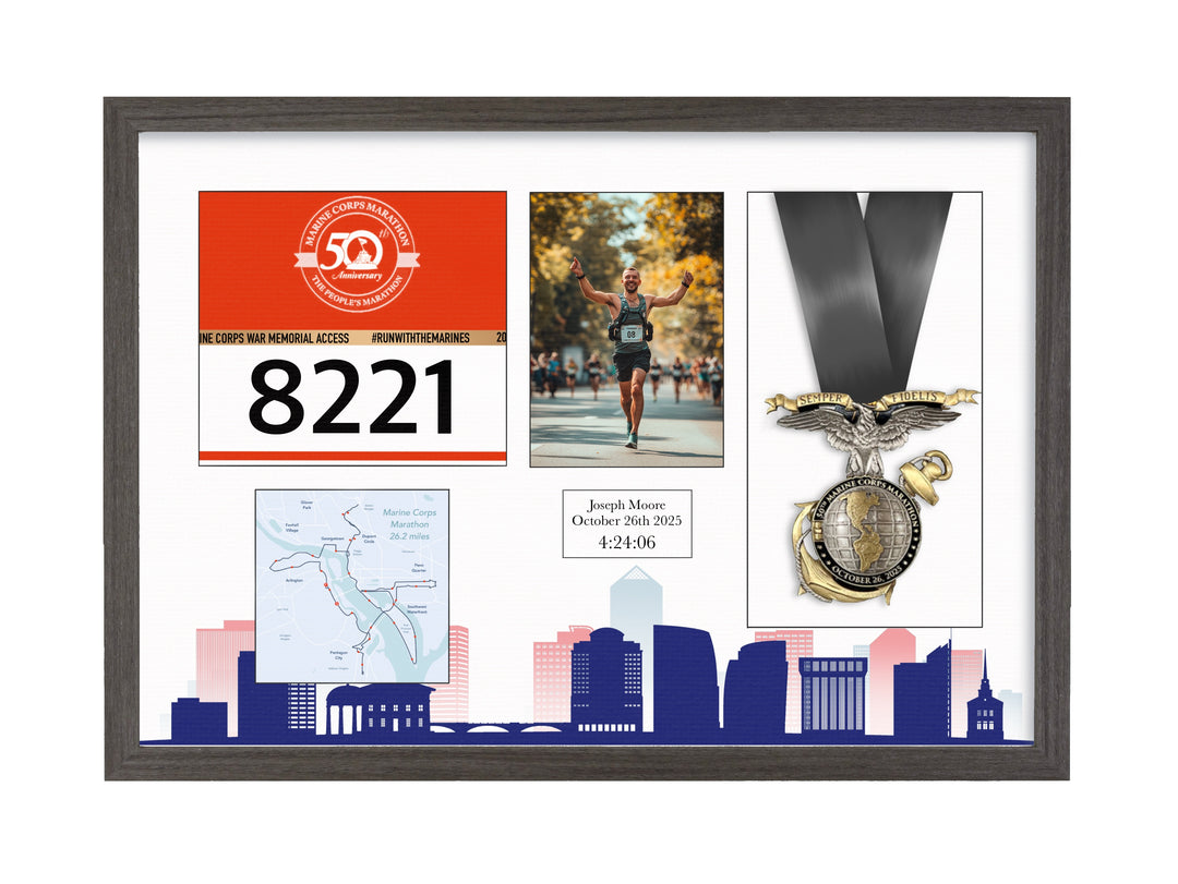 Marine Corps Marathon 2025 - Medal / Photo / BIB Frame
