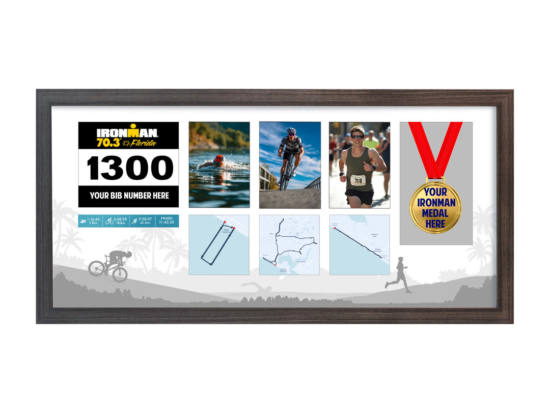 Ironman Florida 70.3 - Medal, BIB and Photo Frame
