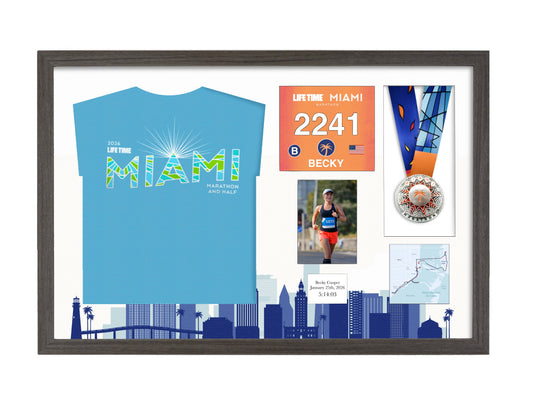 Miami Marathon 2026 - Medal / Photo / BIB / Shirt Frame