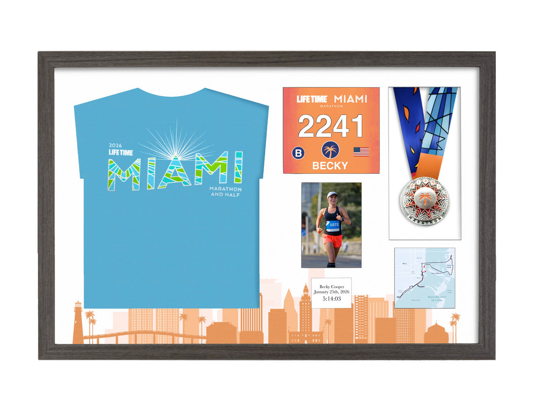 Miami Marathon 2026 - Medal / Photo / BIB / Shirt Frame