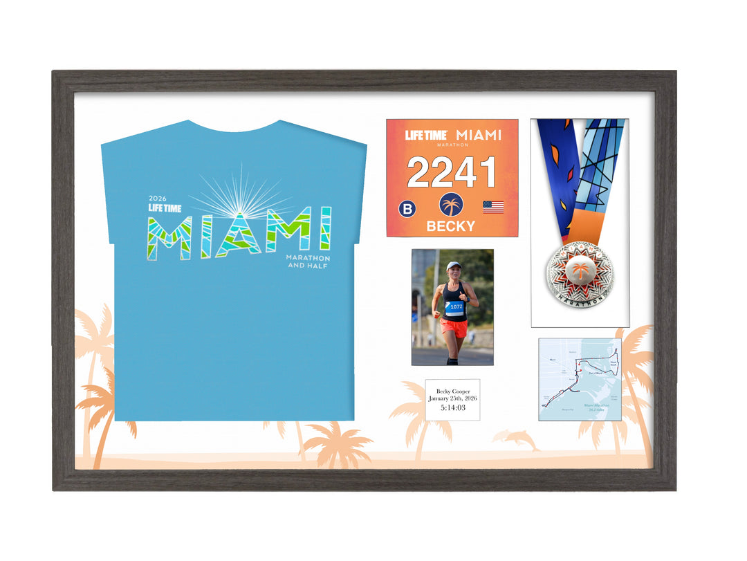 Miami Marathon 2026 - Medal / Photo / BIB / Shirt Frame