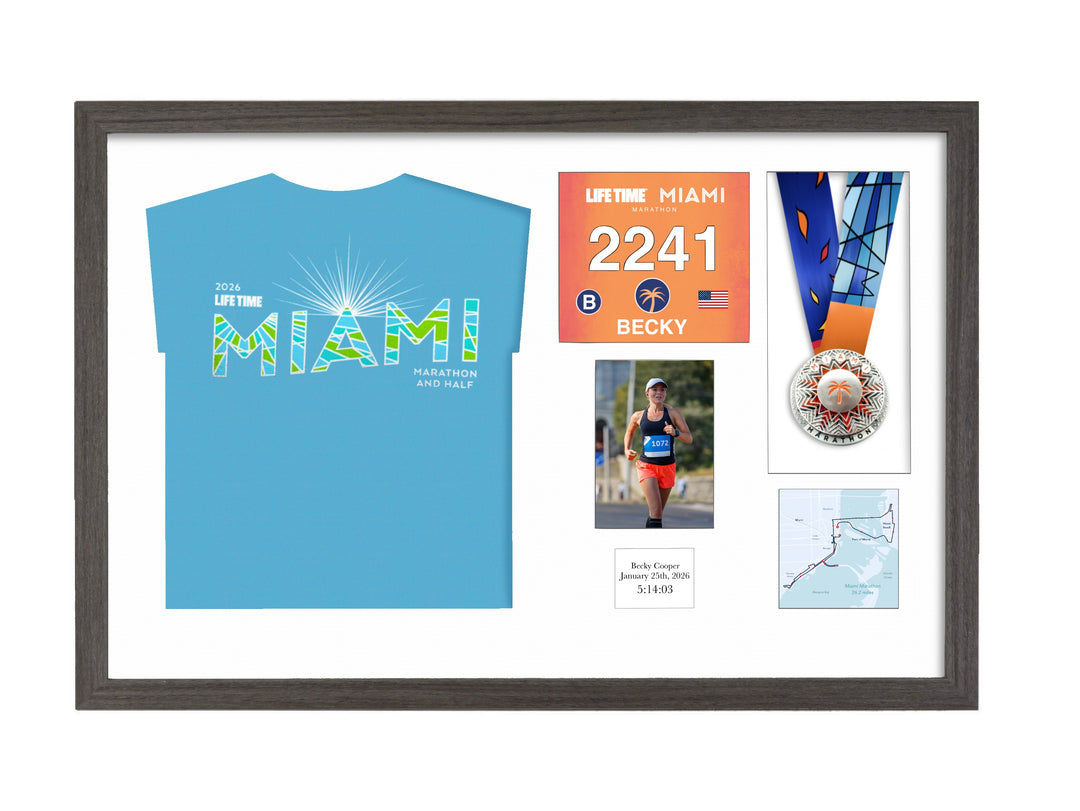 Miami Marathon 2026 - Medal / Photo / BIB / Shirt Frame