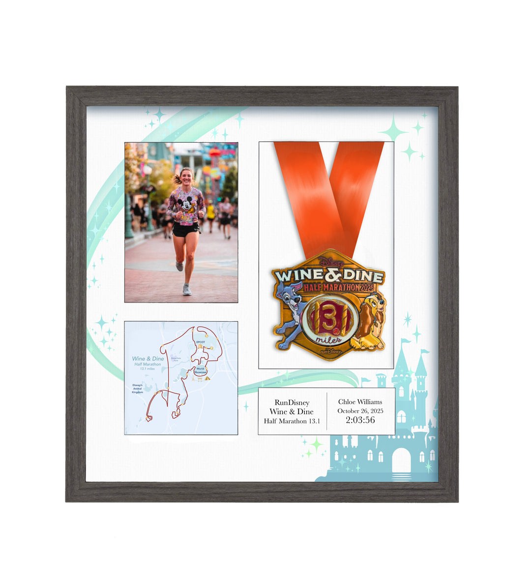 Disney Wine & Dine Half Marathon 2025 - Medal & Photo Frame