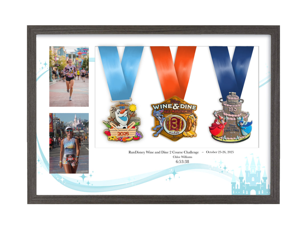 Disney Wine and Dine 2 course challenge Marathon 2025 - Medal / Photo frame display