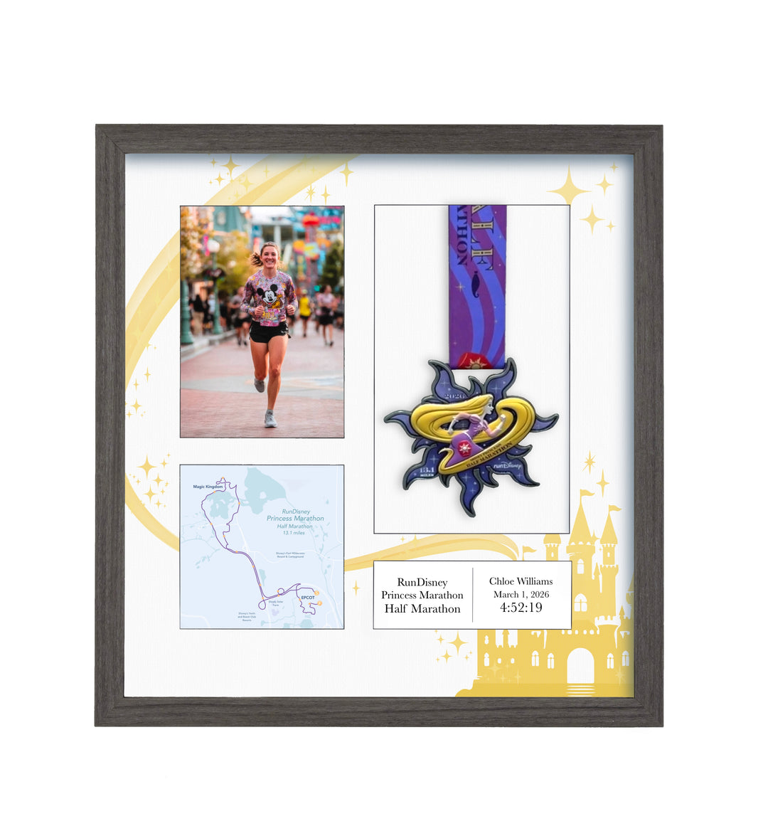 Disney Princess Half Marathon 2026 - Medal & Photo Frame