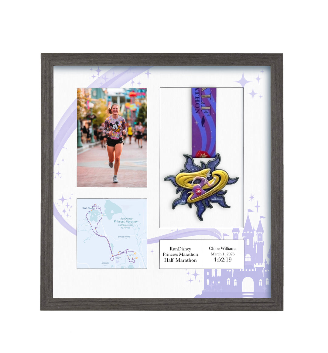 Disney Princess Half Marathon 2026 - Medal & Photo Frame