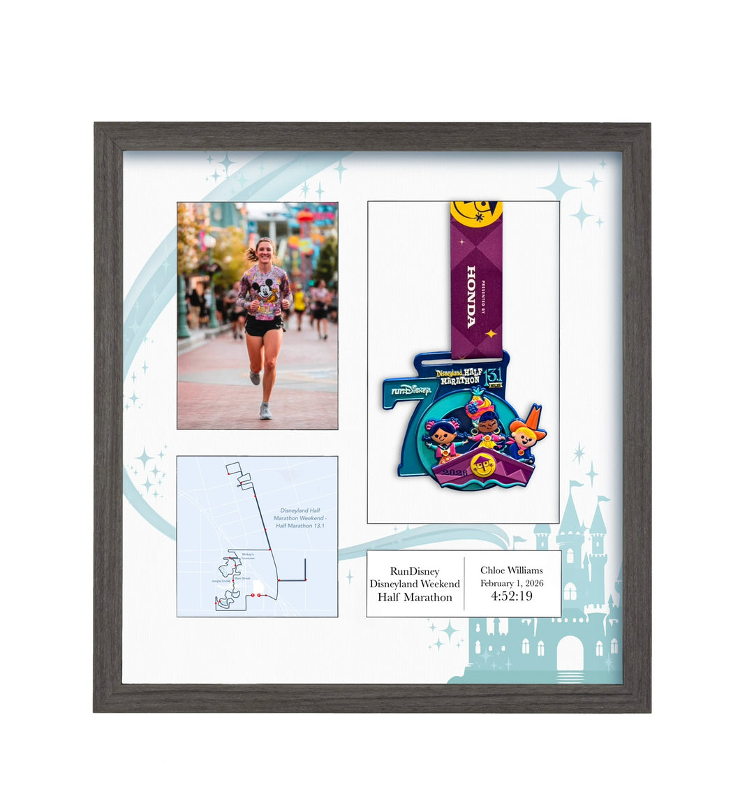 Disneyland Half Marathon 2026 - Medal & Photo Frame