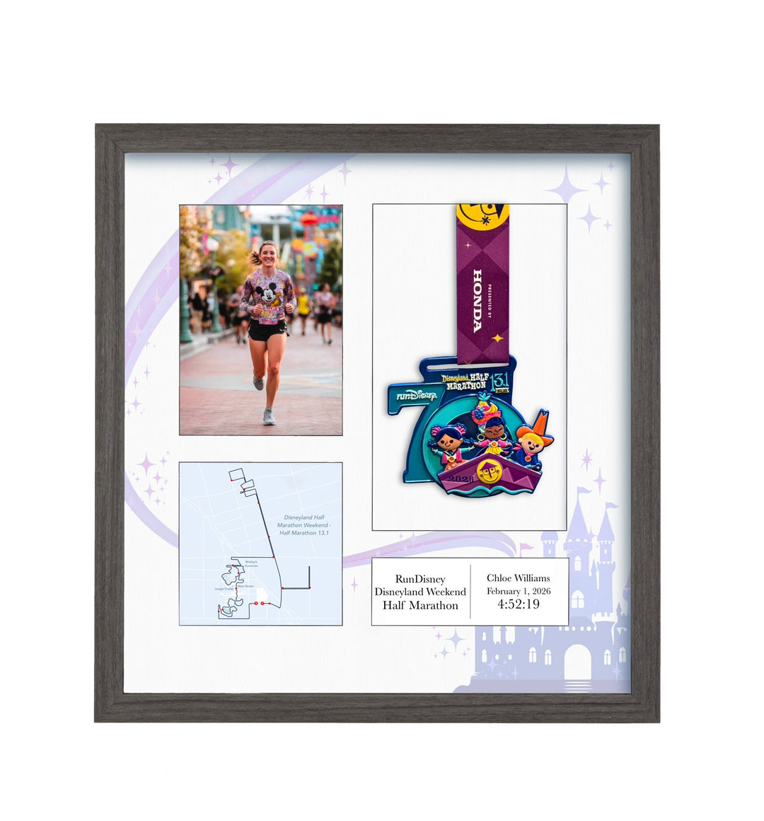 Disneyland Half Marathon 2026 - Medal & Photo Frame