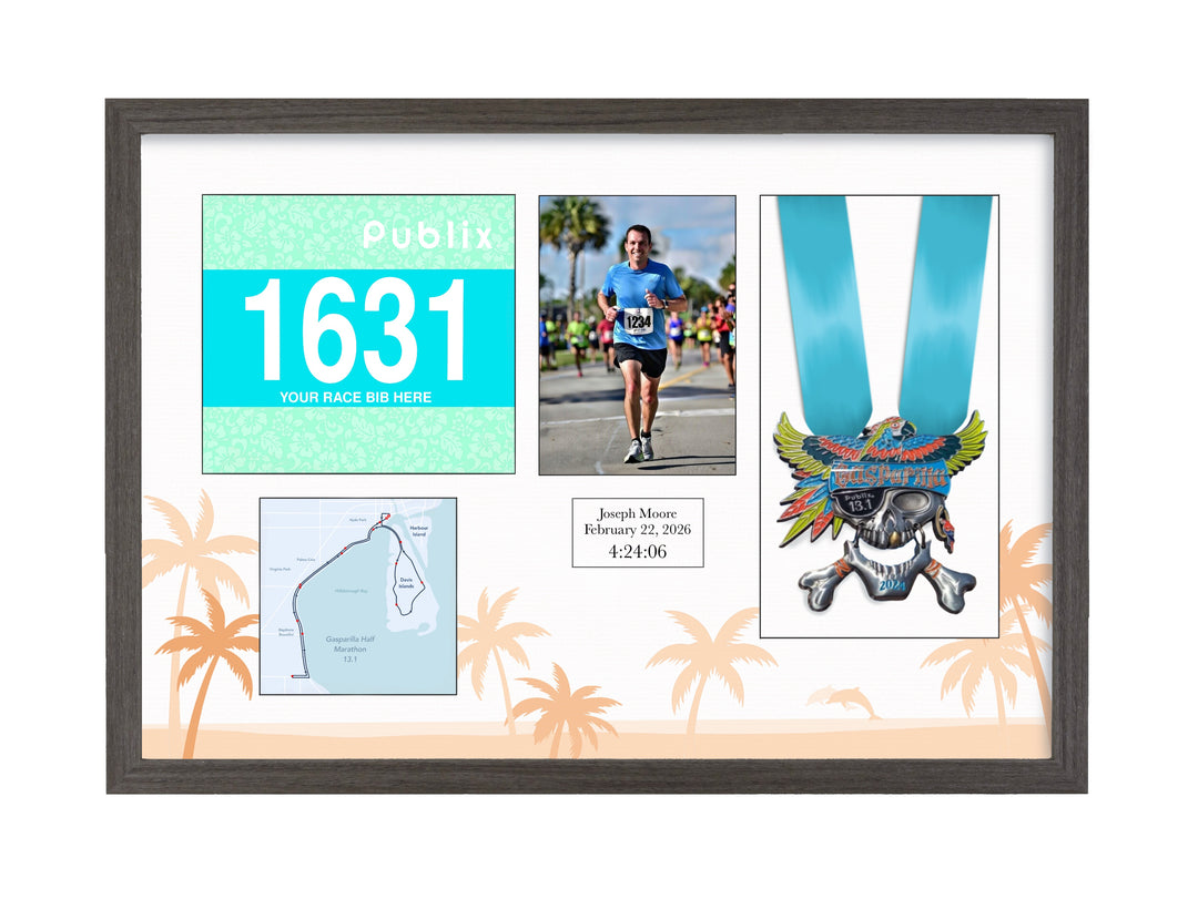 Gasparilla Marathon 2026 - Medal / Photo / BIB Frame