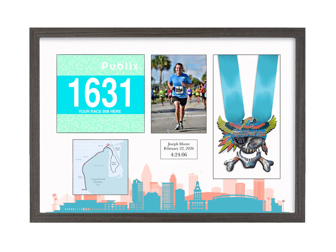 Gasparilla Marathon 2026 - Medal / Photo / BIB Frame