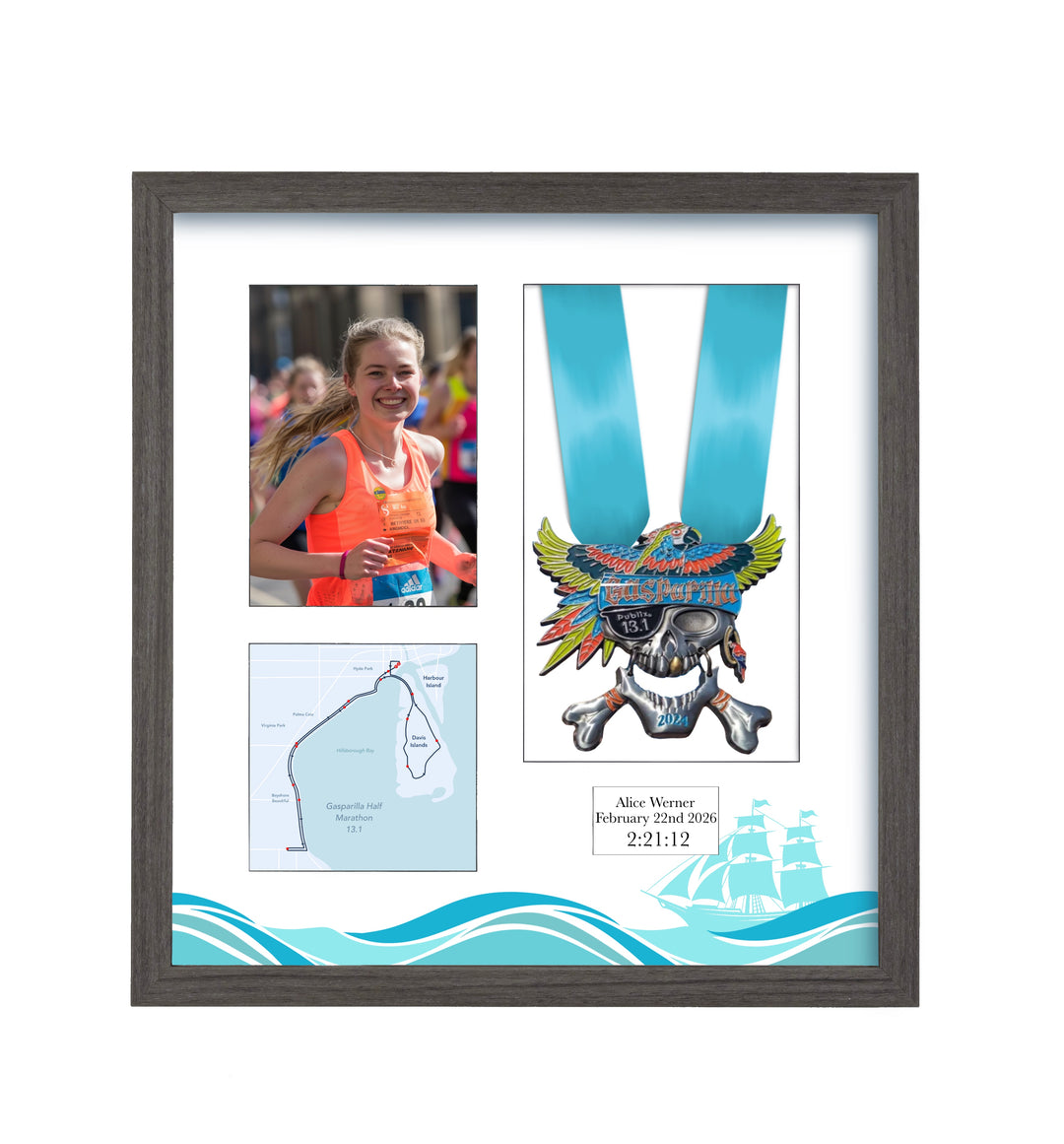 Gasparilla Marathon 2026 - Medal & Photo Frame